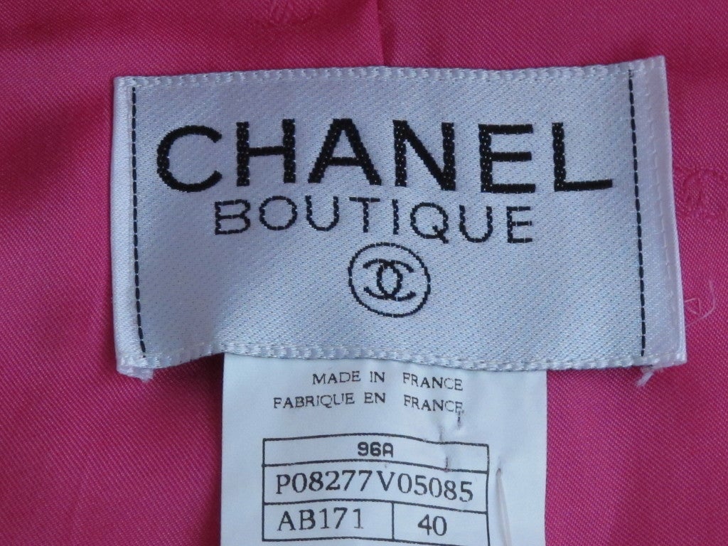 Women's Chanel Military Style Fuchsia Jacket with Gripoix Buttons