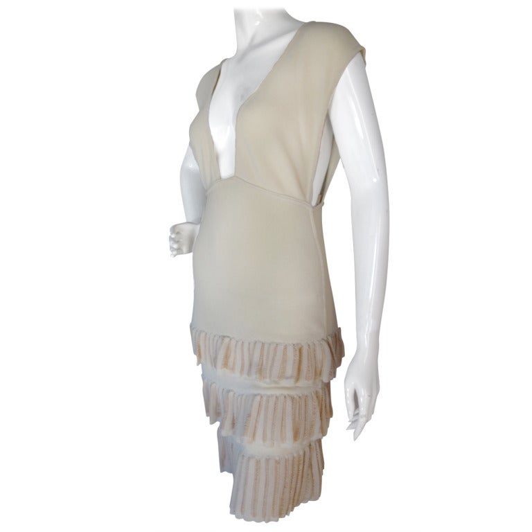 1990 Azzedine Alaia Dress w/Broad Straps and Ruffle Skirt
