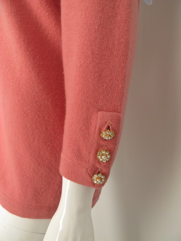 sweater with rhinestone buttons