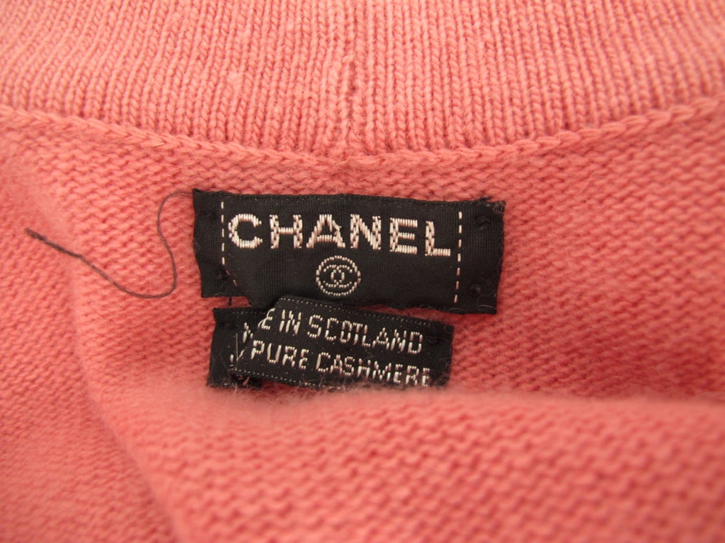 Chanel Cashmere Cardigan w/Rhinestone Buttons In Excellent Condition In Studio City, CA