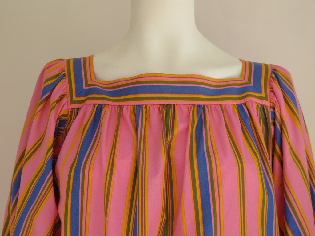 Yves Saint Laurent Candy Striped Cotton Tunic Dress