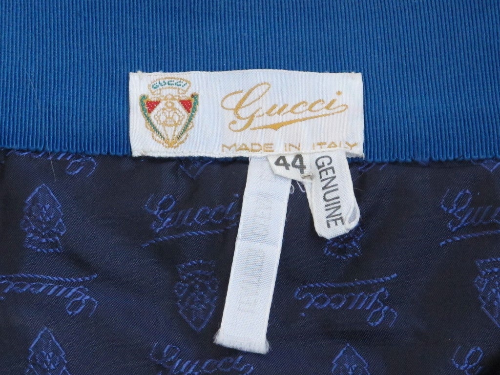 1970s Electric Blue Gucci Suede Skirt with Enamel Buckle 2