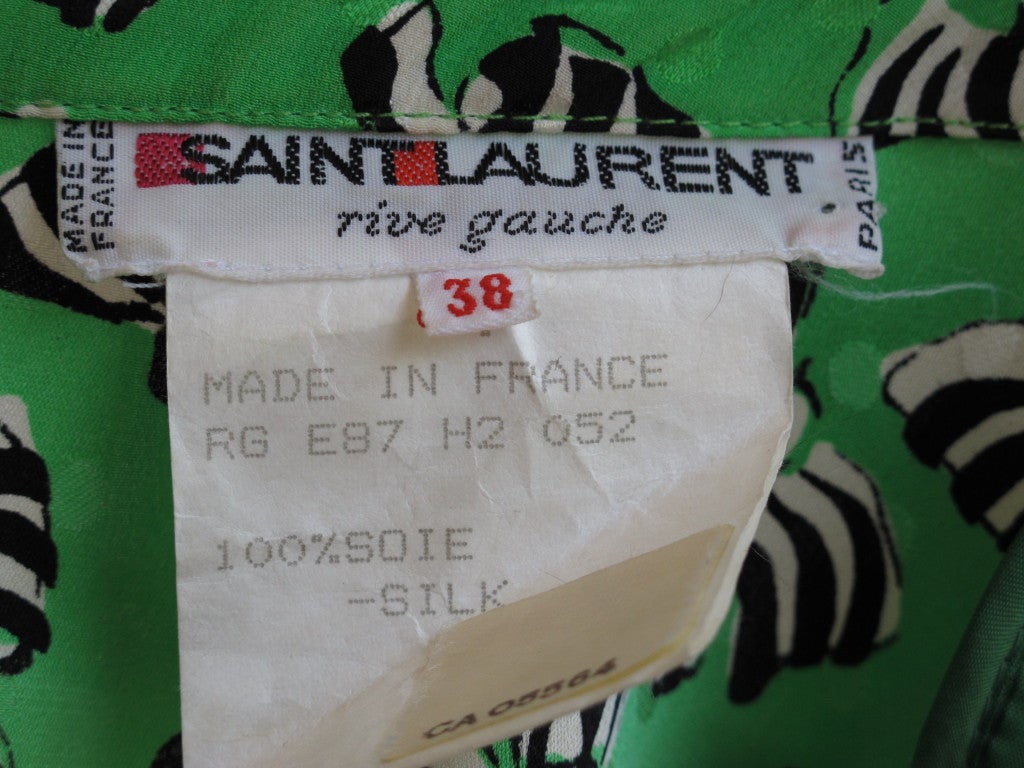 Vintage Yves Saint Laurent Silk Dress with Bow Pattern 4