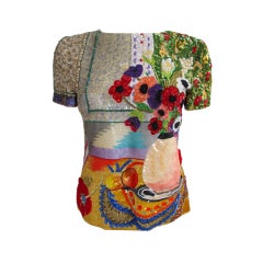 1988 Bill Blass Embroidered Sequin "Matisse" Top