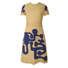 1960s Louis Feraud Wool Geometric Dress