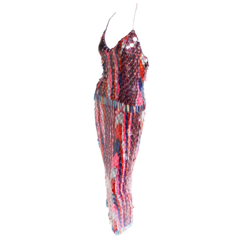 Missoni Multicolored Paillette Halter Top & Skirt Ensemble