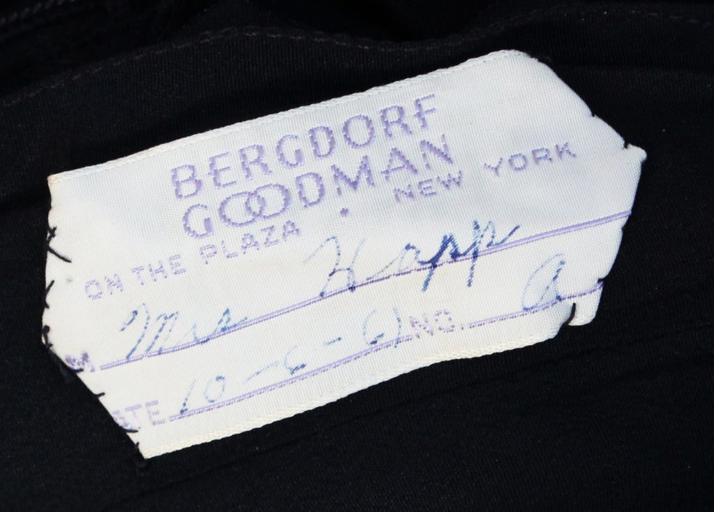 1961 Bergdorf Goodman Floral Beaded Evening Gown 3