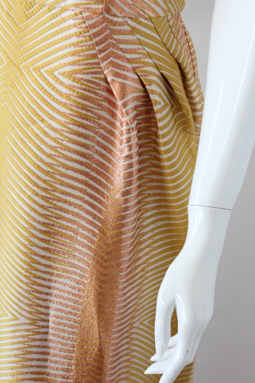 Missoni - Robe bustier en jacquard jaune et cuivre métallisé Pour femmes en vente