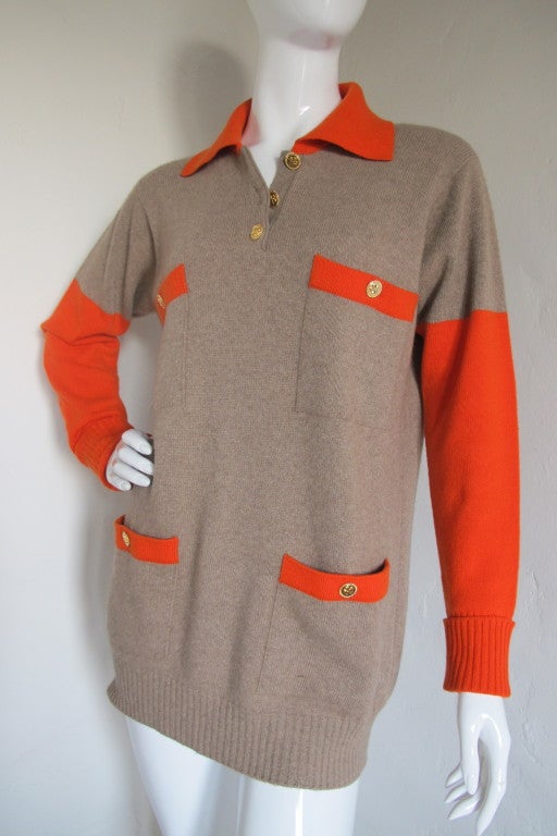 80s Chanel 100% Cashmere Tunic Sweater