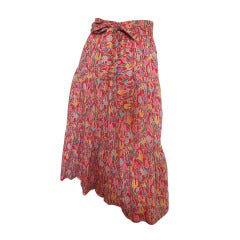 Late 70's Yves Saint Laurent Tulip Print Peasant Skirt at 1stDibs