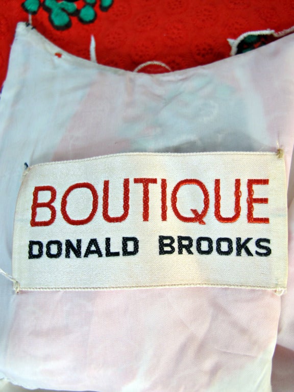 1960s Donald Brooks Summer Dress w/Applied Poppies 3