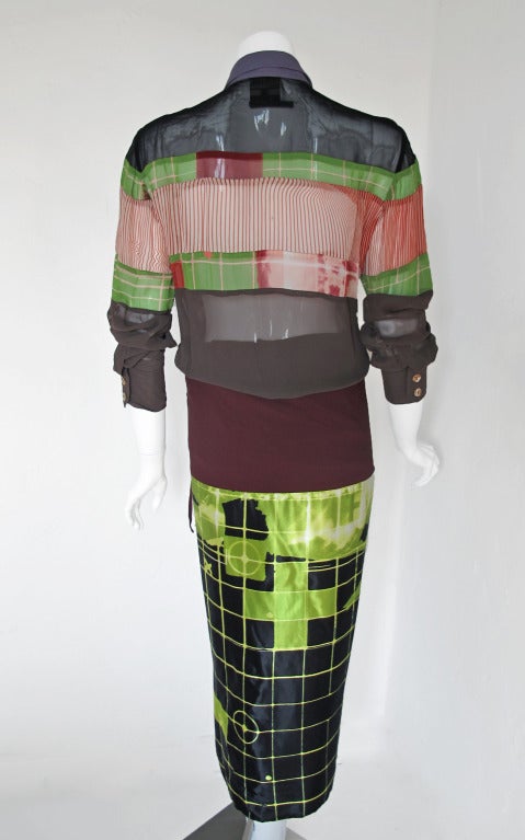 1996 Jean Paul Gaultier Print Shirt/Wrap Dress 1