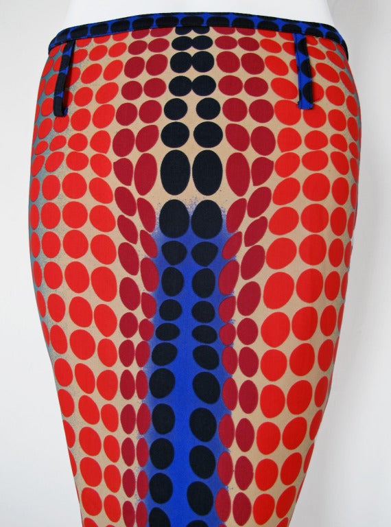 Jean Paul Gaultier 1995/6 Mad Max Op Art Full Length Spandex Skirt In Excellent Condition In Studio City, CA