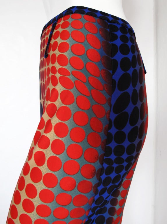 Women's Jean Paul Gaultier 1995/6 Mad Max Op Art Full Length Spandex Skirt