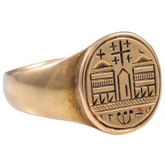A 19th Century Gold Intaglio Signet Ring