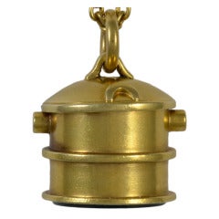 A Victorian unusual compass Fob Seal in the form of a ships capstan.