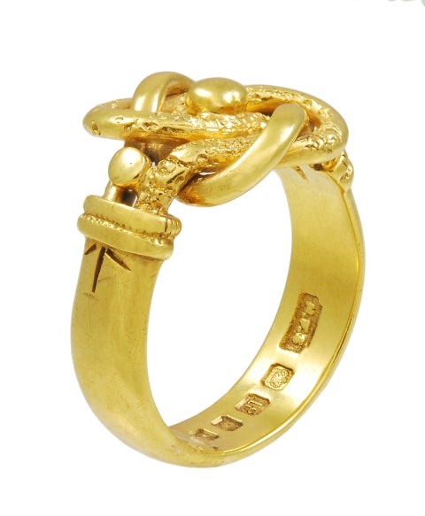 Viktorianischer Liebhaber-Knotenring aus Gold