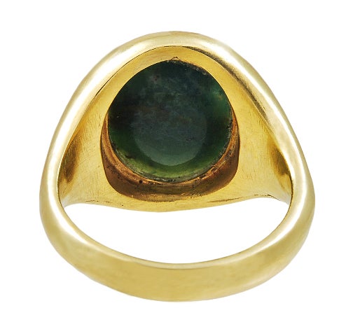 Women's Ancient Roman Intaglio of the Goddess Roma set in Gold Ring