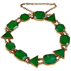 Old Jade & Gold Bracelet