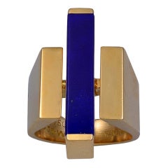 Georg Jensen  Gold and Lapis Lazuli Ring