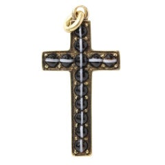 A Victorian  small Banded Agate Latin Cross