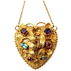 A fine Georgian  Regard Gold Heart Pendant.