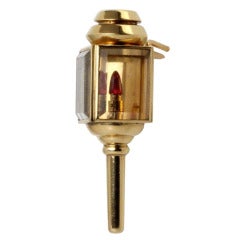 A Gold Carriage Lantern Clip Brooch.