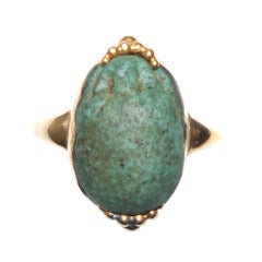 An ancient Egyptian green faience Scarab Ring