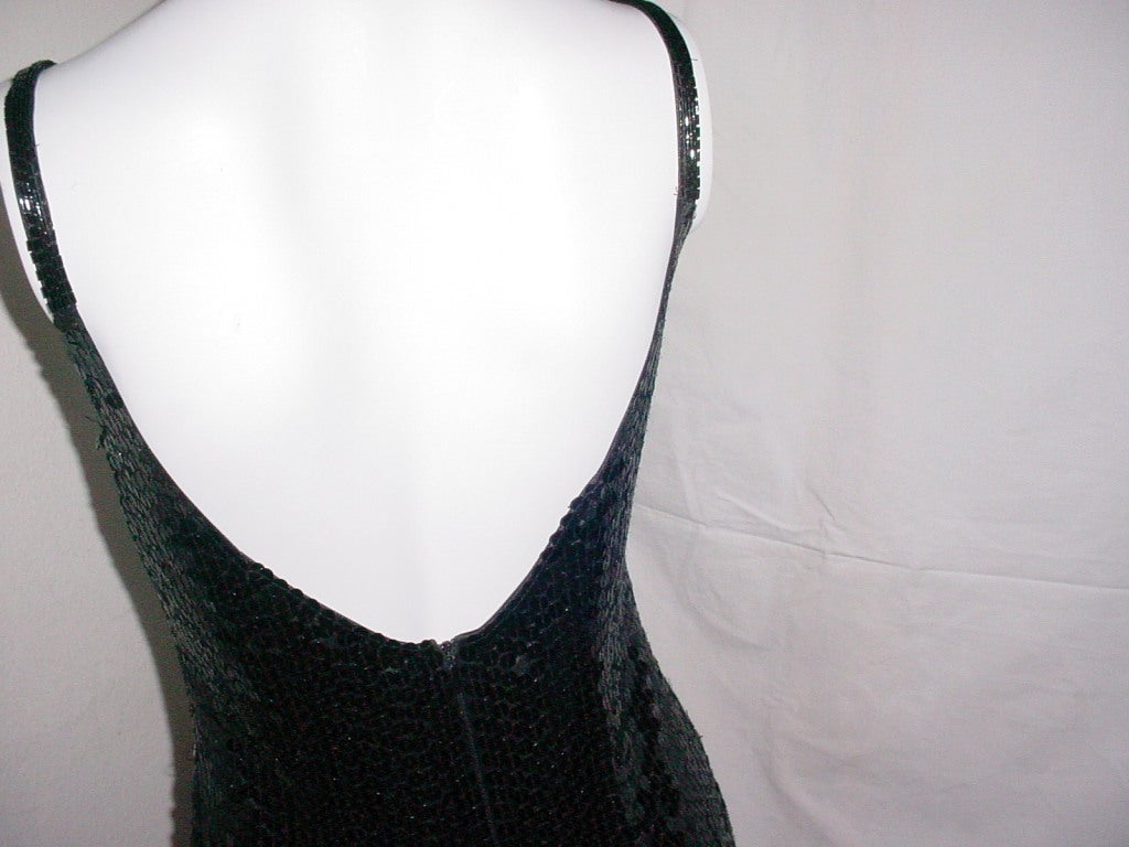 Oleg Cassini black sequin dress