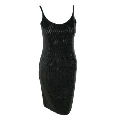 Retro Oleg Cassini black sequin dress