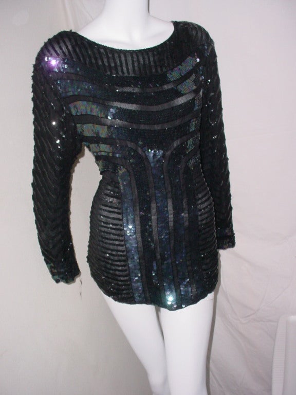 Vintage sequin tunic blouse