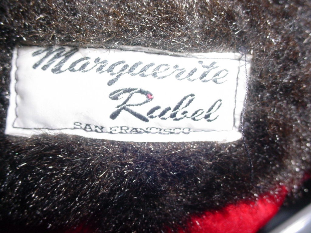 Vintage faux fur jacket by Marguerite Rubel San Francisco. Until her death in 2010 Marguerite Rubel was the oldest living member of the San Francisco fashion industry. She started her career in 1945 designing raincoats. She was best known for her