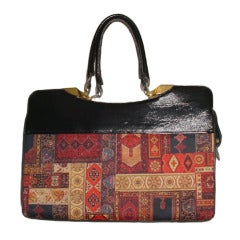 Huge vintage Martin van Schaak carpetbag handbag