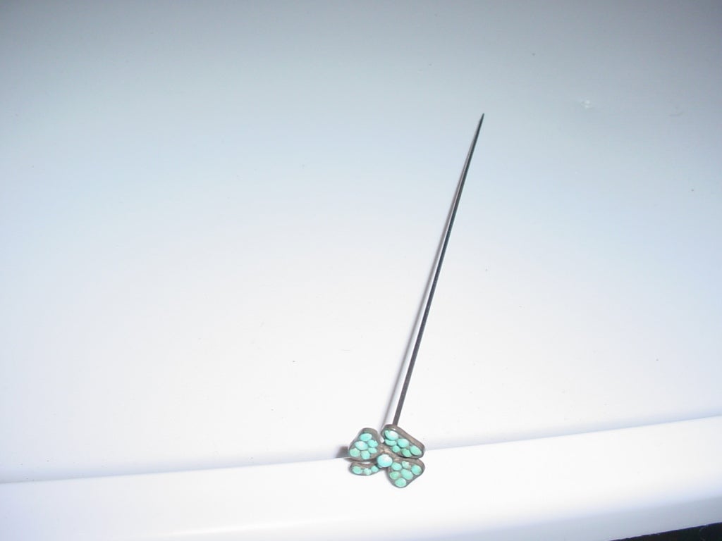 Victorian clover hatpin