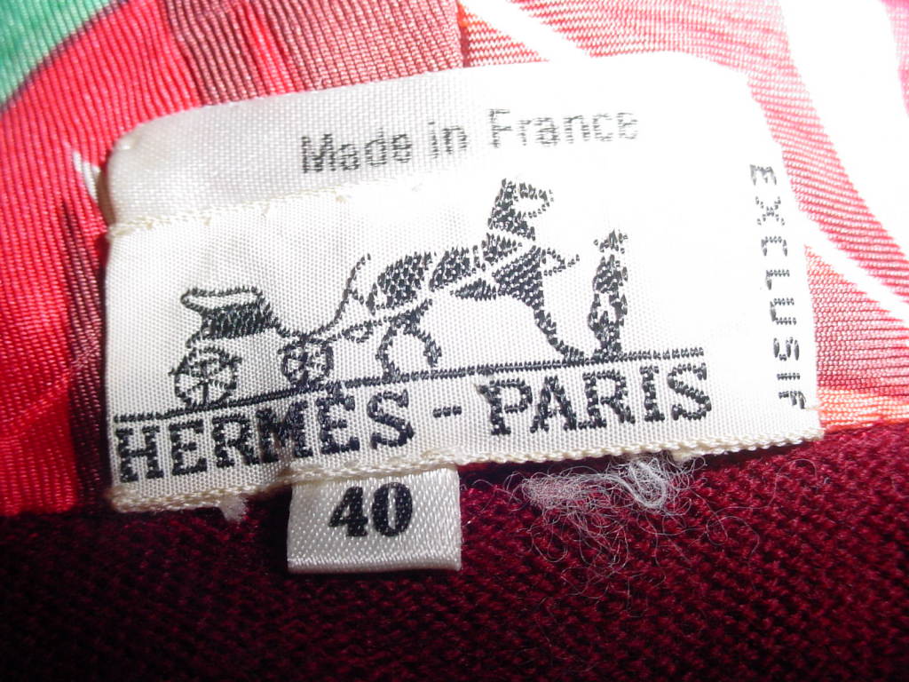 Vintage Hermes silk & wool sweater Cols Verts