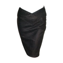 Vintage Bruno Magli black leather pencil skirt