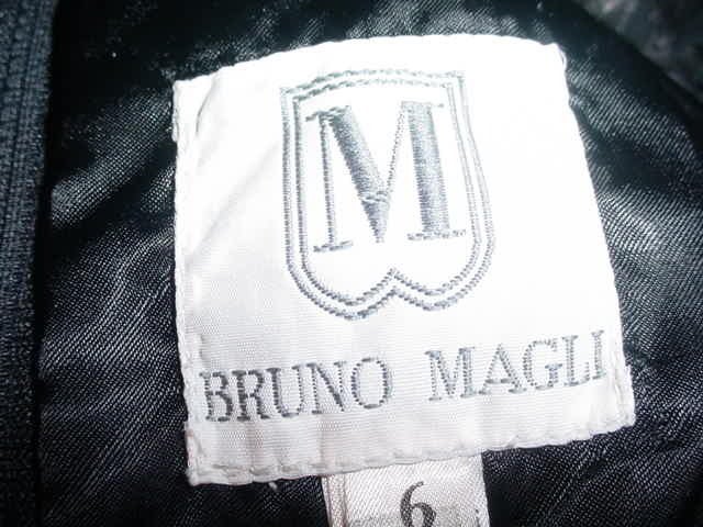 Bruno Magli black leather pencil skirt For Sale 2