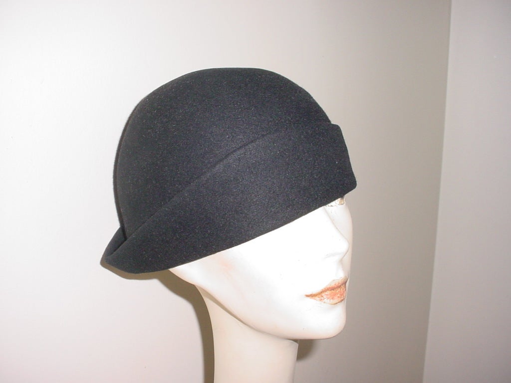 Saks black felt 1960s hat