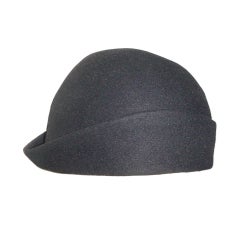 Saks black felt 1960s hat