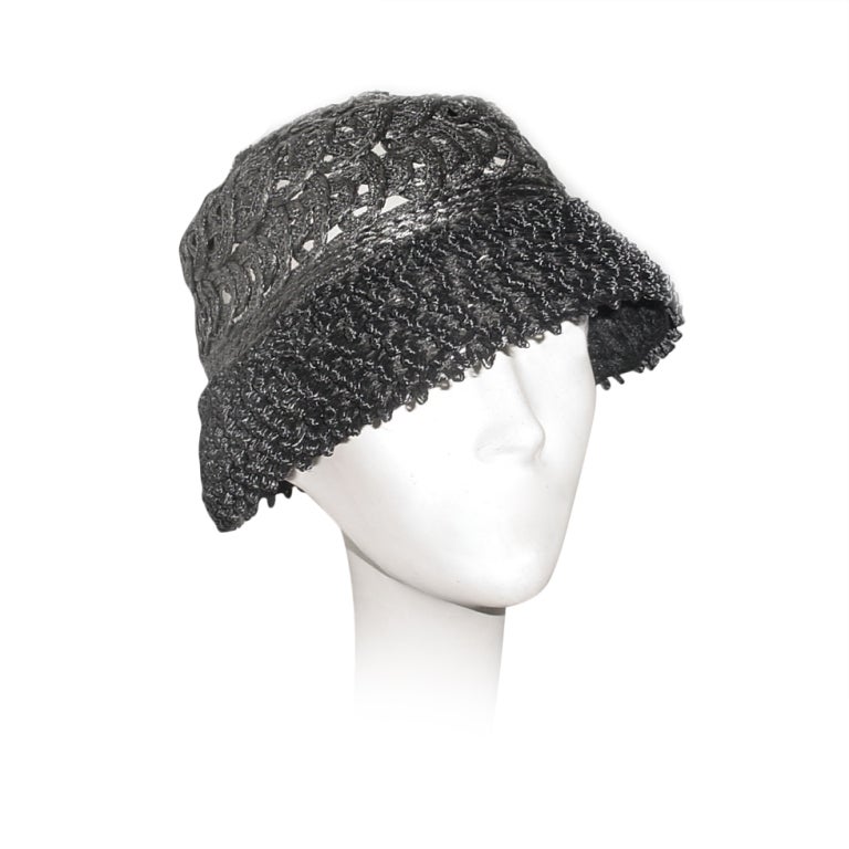 Modern Miss 1960s black straw hat For Sale