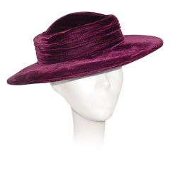 Vintage burgundy velvet hat