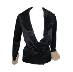 1920s Flapper black satin jacket