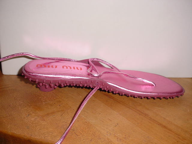 Miu Miu metallic gladiator shoes size 9