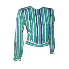 Vintage Ferragamo striped silk blouse