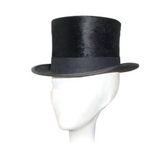 Vintage black beaver top hat