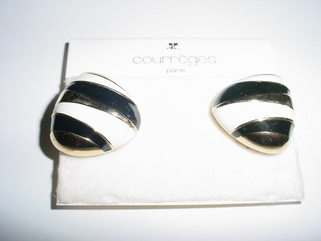 Vintage Courreges zebra stripe earrings