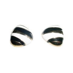 Vintage Courreges zebra stripe earrings