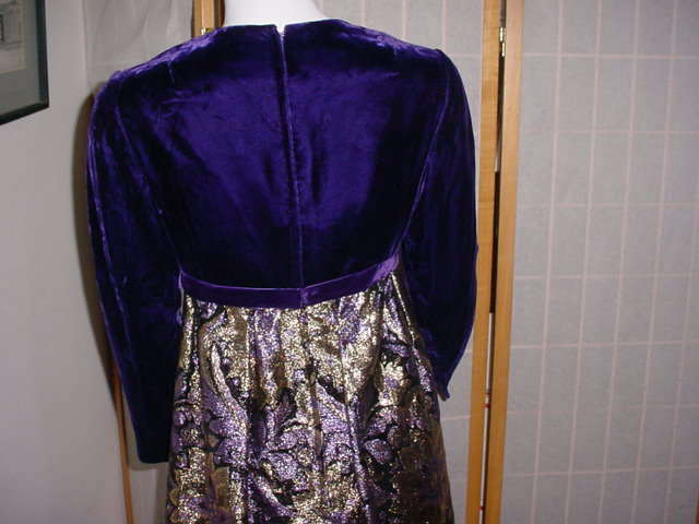 1960s Kent Originals I Magnin velvet and metallic long dress