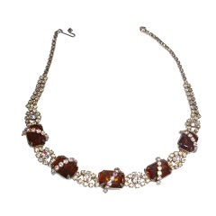 Vintage elaborate rhinestone necklace