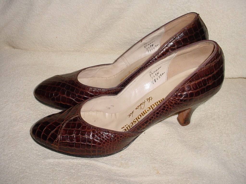Mademoiselle 1950s crocodile babydoll shoes